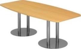 Konferenztisch 220x103/83Buche/Chrom Produktbild