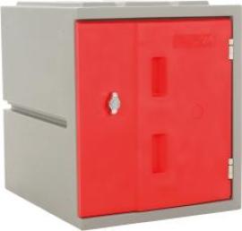 Kunststoff-Schließfach B385xT470xH460 mm Tür rot Produktbild