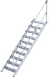 Alu-Treppe 45 Grad 10 Stufen B 800 mm lichte Höhe 2080 mm Ausladung 2341 mm Produktbild