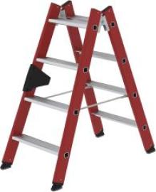 GFK-Stehleiter 2x4 Alu-Stufen Leiterlänge 1,10 m Arbeitshöhe bis 2,50 m Produktbild