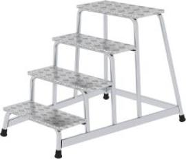 Alu-Arbeitspodest 4 Stufen starr Podesthöhe 0,80 m Arbeitshöhe bis 2,80 m Produktbild