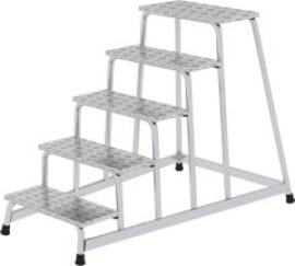 Alu-Arbeitspodest 5 Stufen starr Podesthöhe 1,00 m Arbeitshöhe bis 3,00 m Produktbild