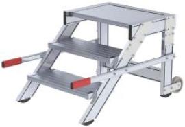 Alu-Arbeitspodest fahrbar3 Alu-Stufen B 600 mm Podesthöhe 0,59 m Arbeitshöhe bis 2,60 m Produktbild