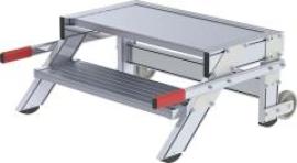 Alu-Arbeitspodest fahrbar2 Alu-Stufen B 800 mm Podesthöhe 0,39 m Arbeitshöhe bis 2,40 m Produktbild