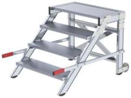 Alu-Arbeitspodest fahrbar4 Alu-Stufen B 800 mm Podesthöhe 0,79 m Arbeitshöhe bis 2,80 m Produktbild