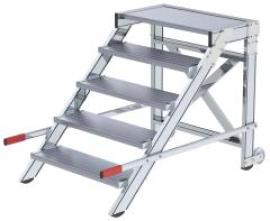 Alu-Arbeitspodest fahrbar5 Alu-Stufen B 800 mm Podesthöhe 0,99 m Arbeitshöhe bis 3,00 m Produktbild