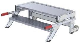 Alu-Arbeitspodest fahrbar2 Alu-Stufen B 1000 mm Podesthöhe 0,39 m Arbeitshöhe bis 2,40 m Produktbild