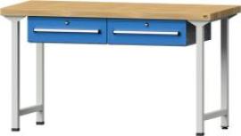 Anke Arbeitstisch B1500xT700xH850mm RAL7035/5012 BMP: 50 mm 2 Schubladen Produktbild