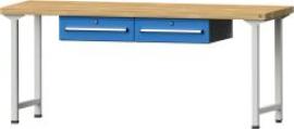 Anke Arbeitstisch B2000xT700xH850mm RAL7035/5012 BMP: 50 mm 2 Schubladen Produktbild