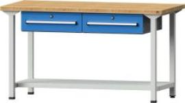 Anke Arbeitstisch B1500xT700xH850mm RAL7035/5012 BMP: 50 mm 2 Schubladen, 1 Boden Produktbild