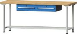 Anke Arbeitstisch B2000xT700xH840mm RAL7035/5012 BMP: 40 mm 2 Schubladen, 1 Boden Produktbild