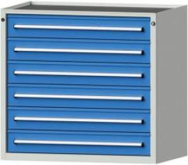 Anke Schubadenschrank B1060xT700xH980mm RAL 7035/5012 6 Schubladen Produktbild