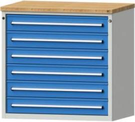Anke Schubadenschrank B1060xT700xH1020mm RAL 7035/5012 6 Schubladen Produktbild