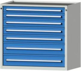 Anke Schubadenschrank B1060xT700xH980mm RAL 7035/5012 9 Schubladen Produktbild