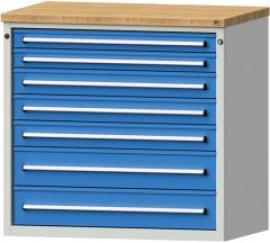 Anke Schubadenschrank B1060xT700xH980mm RAL 7035/5012 7 Schubladen Produktbild