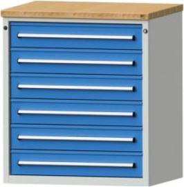 Anke Schubladenschrank B910xT700xH1020mm RAL 7035/5012 6 Schubladen Produktbild