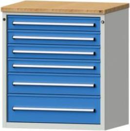 Anke Schubladenschrank B910xT700xH1020mm RAL 7035/5012 6 Schubladen Produktbild