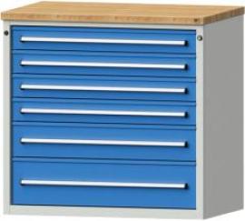 Anke Schubladenschrank B1060xT700xH1020mm RAL 7035/5012 6 Schubladen Produktbild