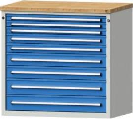 Anke Schubladenschrank B1060xT700xH1020mm RAL 7035/5012 9 Schubladen Produktbild