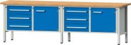 Anke Kastenwerkbank B2800xT700xH890mm RAL7035/5012 BMP: 40 mm 6 Schubladen, 2 Türen Produktbild
