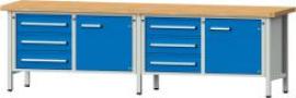 Anke Kastenwerkbank B2800xT700xH850mm RAL7035/5012 BMP: 50 mm 6 Schubladen, 2 Türen Produktbild