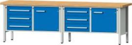 Anke Kastenwerkbank B2800xT700xH900mm RAL7035/5012 BMP: 50 mm 6 Schubladen, 2 Türen Produktbild