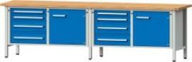 Anke Kastenwerkbank B2800xT700xH840mm RAL7035/5012 BMP: 40 mm 8 Schubladen, 2 Türen Produktbild