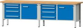 Anke Kastenwerkbank B2800xT700xH890mm RAL7035/5012 BMP: 40 mm 8 Schubladen, 2 Türen Produktbild