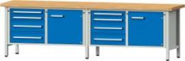 Anke Kastenwerkbank B2800xT700xH850mm RAL7035/5012 BMP: 50 mm 8 Schubladen, 2 Türen Produktbild