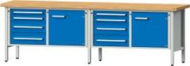 Anke Kastenwerkbank B2800xT700xH900mm RAL7035/5012 BMP: 50 mm 8 Schubladen, 2 Türen Produktbild
