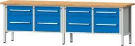 Anke Kastenwerkbank B2800xT700xH890mm RAL7035/5012 BMP: 40 mm 8 Schubladen Produktbild
