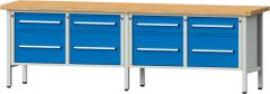 Anke Kastenwerkbank B2800xT700xH900mm RAL7035/5012 BMP: 50 mm 8 Schubladen Produktbild