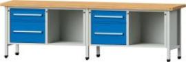 Anke Kastenwerkbank B2800xT700xH850mm RAL7035/5012 BMP: 50 mm 4 Schubladen Produktbild