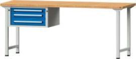 Anke Kombi-Werkbank B2000xT700xH840mm RAL7035/5012 BMP: 40 mm 3 Schubladen Produktbild