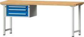 Anke Kombi-Werkbank B2000xT700xH850mm RAL7035/5012 BMP: 50 mm 3 Schubladen Produktbild
