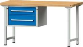 Anke Kombi-Werkbank B1500xT700xH850mm RAL7035/5012 BMP: 50 mm 2 Schubladen Produktbild
