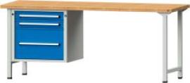Anke Kombi-Werkbank B2000xT700xH840mm RAL7035/5012 BMP: 40 mm 3 Schubladen Produktbild