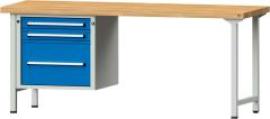 Anke Kombi-Werkbank B2000xT700xH850mm RAL7035/5012 BMP: 50 mm 3 Schubladen Produktbild