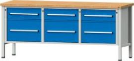 Anke Kastenwerkbank B2000xT700xH890mm RAL7035/5012 BMP: 40 mm 6 Schubladen Produktbild