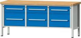 Anke Kastenwerkbank B2000xT700xH900mm RAL7035/5012 BMP: 50 mm 6 Schubladen Produktbild