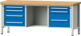 Anke Kastenwerkbank B2000xT700xH850mm RAL7035/5012 BMP: 50 mm 7 Schubladen Produktbild