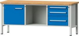 Anke Kastenwerkbank B2000xT700xH890mm RAL7035/5012 BMP: 40 mm 3 Schubladen, 1 Türen Produktbild