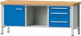 Anke Kastenwerkbank B2000xT700xH850mm RAL7035/5012 BMP: 50 mm 3 Schubladen, 1 Türen Produktbild