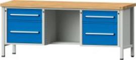 Anke Kastenwerkbank B2000xT700xH850mm RAL7035/5012 BMP: 50 mm 4 Schubladen Produktbild