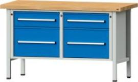 Anke Kastenwerkbank B1500xT700xH900mm RAL7035/5012 BMP: 50 mm 4 Schubladen Produktbild