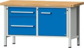 Anke Kastenwerkbank B1500xT700xH850mm RAL7035/5012 BMP: 50 mm 2 Schubladen, 1 Tür Produktbild