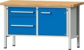 Anke Kastenwerkbank B1500xT700xH900mm RAL7035/5012 BMP: 50 mm 2 Schubladen, 1 Tür Produktbild
