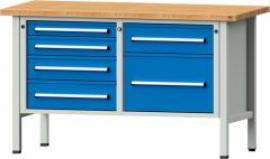 Anke Kastenwerkbank B1500xT700xH890mm RAL7035/5012 BMP: 40 mm 6 Schubladen Produktbild