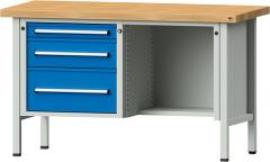 Anke Kastenwerkbank B1500xT700xH900mm RAL7035/5012 BMP: 50 mm 3 Schubladen Produktbild