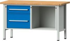 Anke Kastenwerkbank B1500xT700xH890mm RAL7035/5012 BMP: 40 mm 2 Schubladen Produktbild